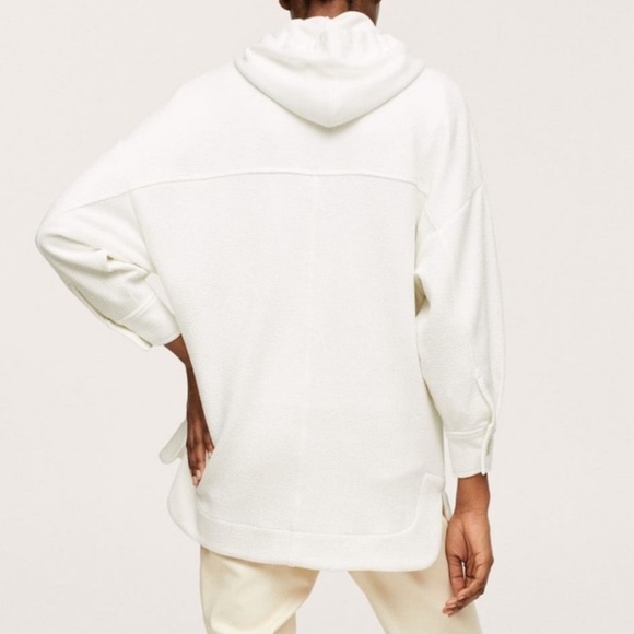 Mango MNG Between Season Jacket Mottled White XS Oversized Shacket Layering Coat - Picture 2 of 10